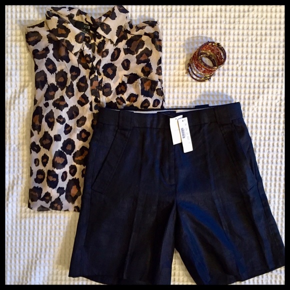J. Crew Pants - J. CREW Black Linen Bermuda Shorts NWT